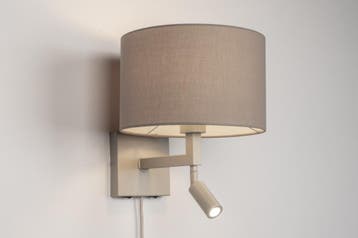 Rietveld Wandlampen - Taupe, Beige, Zand - Stof, Metaal, Huis en Inrichting, Verzenden, Nieuw