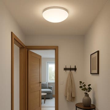 LED Plafondlamp met Bewegingssensor - Opbouw -  E27 - Wit, Ophalen of Verzenden, Nieuw, Kunststof, Overige fittingen