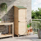 vidaXL Tuinschuur Naturel 59,5 x 56 x 176,5 cm Bewerkt hout, Tuin en Terras, Tuinhuizen, Verzenden, Nieuw