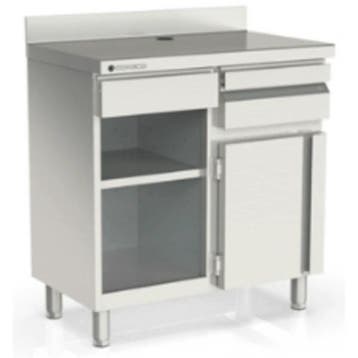 Koffiewerkbank | 600 RANGE | RVS | Draaideur + Afkloplade +, Verzenden, Nieuw in verpakking