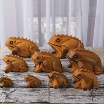 Handgesneden Houten Kikker - Uniek Thailand Souvenir & Creat