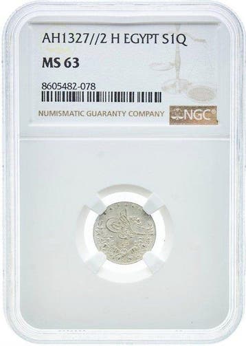 Egypte. Mehmed V (1909-1918). 1 Qirsh 1910 - NGC MS63