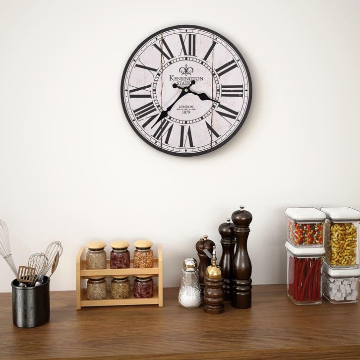 vidaXL Wandklok vintage stijl 30 cm Londen, Huis en Inrichting, Woonaccessoires | Klokken, Nieuw, Verzenden