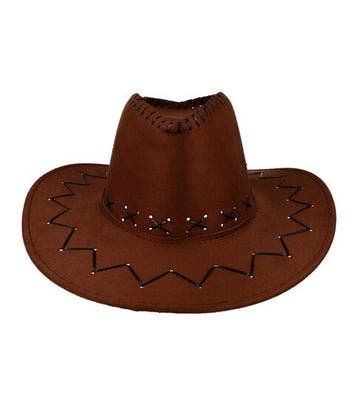 Cowboyhoed - Western hoed stiksel onesize - Donkerbruin, Nieuw