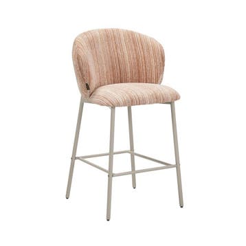 50% Korting: Barkruk Milo chenille beige/pink 70 cm, Huis en Inrichting, Barkrukken, Ophalen, Zo goed als nieuw