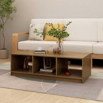 vidaXL Salontafel 110x50x34 cm massief grenenhout, 100 tot 150 cm, Verzenden, Nieuw, 50 tot 100 cm