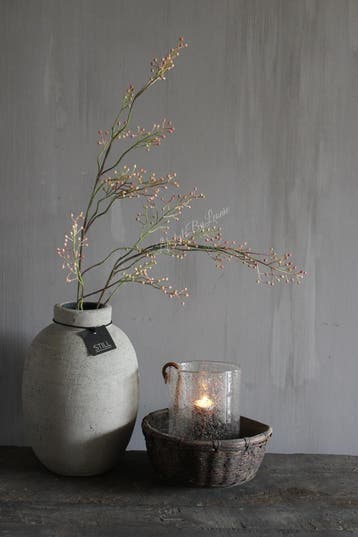 Namaak Rozenbottel tak light pink 110 cm, Ophalen of Verzenden, Nieuw