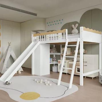 Hoog Kinderbed met Glijbaan en Opbergkast, Huis en Inrichting, Kasten | Overige, Verzenden, Nieuw