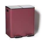 Pedaalemmer 2 vakken - kersenrood - 2x20 liter, Verzenden, Nieuw