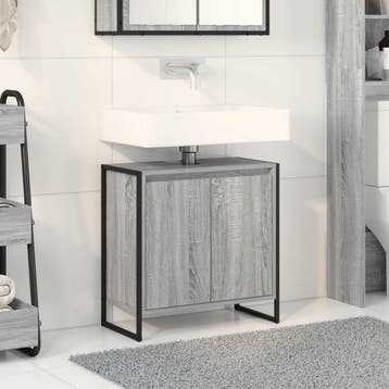 vidaXL Badkamer Kast Grijs Sonoma 60 x 30 x 60 cm Bewerkt, Verzenden, Nieuw
