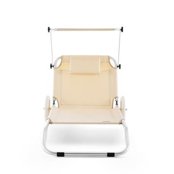 Ligbed Crete Beige Alu met wielen (Ligbed - Lounge), Tuin en Terras, Verzenden, Nieuw