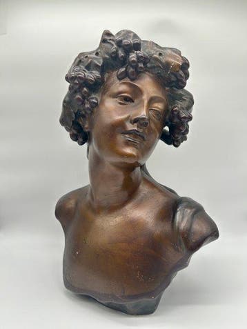 Jef Lambeaux (1852 - 1908) - Buste, Buste dune bacchante -