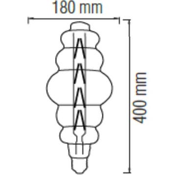 LED Lamp - Design - Origa XL - E27 Fitting - Amber - 8W -, Ophalen of Verzenden, Nieuw, E27 (groot), Led-lamp