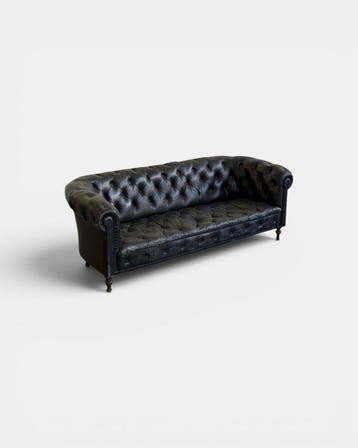 Sofa - Leder, Hout - Chesterfield