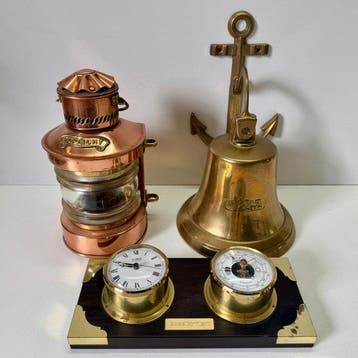 Scholer - Scheepslamp (3) - Toplicht, scheepsbel,