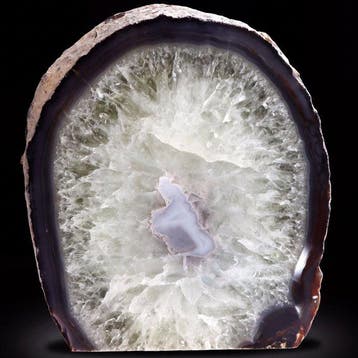 XL Zwart Agaat - 26x23x7 cm - Geode- 9.3 kg