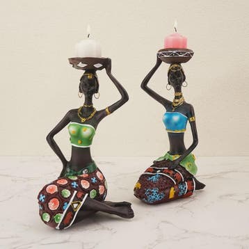 Afrikaanse Stijl Kandelaars - Decoratieve Figuren Set voor H, Verzenden
