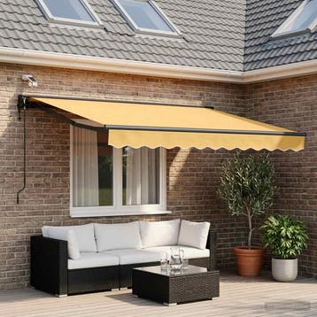 vidaXL Elektrisch Uittrekbaar Zonnescherm Zand 3,5 x 2 m, Verzenden, Nieuw