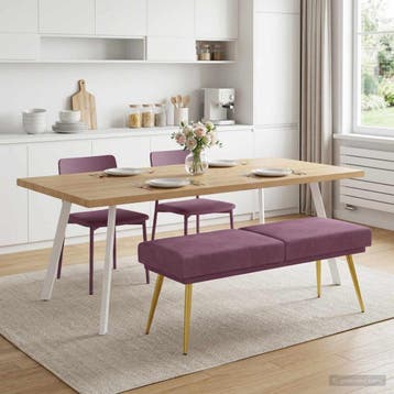 vidaXL Dubbel Laagige Bank Paars 120 x 45 x 46 cm fluweel, Verzenden, Nieuw, Stof