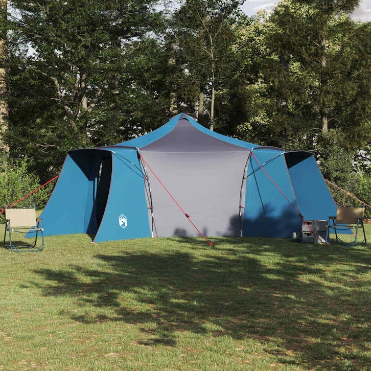 vidaXL Tipi Tent met dak met opslag Blauw 492 x 492 x 275 cm, Caravans en Kamperen, Tenten, Nieuw, tot en met 2, Verzenden