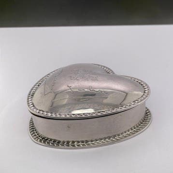 Antiek - Sieradendoos - .925 zilver - Juwelen opberg doos.
