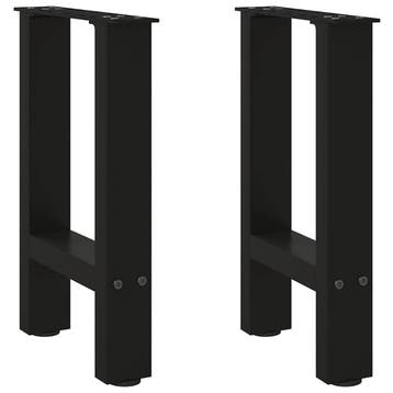 vidaXL Salontafelpoten 2 st 38x(42-43) cm staal zwart, Verzenden, Nieuw