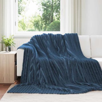 vidaXL Gooi Deken Marineblauw 240 x 220 cm Fleece, Verzenden, Nieuw