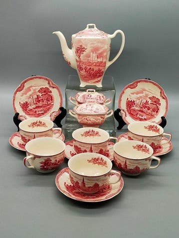 Koffieservies - Johnson Bros Old Britain Castle, Antiek en Kunst