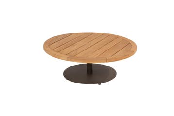4 Seasons Volta teak salontafel - Ø60 cm. wit, Tuin en Terras, Tuintafels, Verzenden, Nieuw, Rond, Hout
