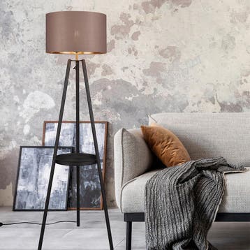 LED Vloerlamp - Trion Loet - E27 Fitting - Rond - Mat Zwart, Huis en Inrichting, Lampen | Vloerlampen, Ophalen of Verzenden, Nieuw