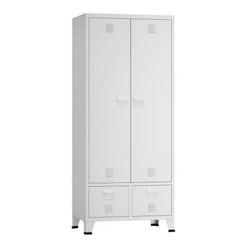 [en.casa] Metalen kast Hankasalmi met 2 lades 180x90x40 cm w, Verzenden, Nieuw