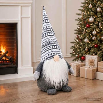 vidaXL Kerstkabouter Grijs 45 cm Polyester, Diversen, Verzenden, Nieuw