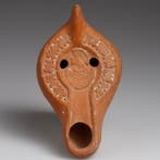 Laat-Romeins / Vroeg-Byzantijns Terracotta olielamp - 117 mm