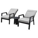 Barolo lounge balkonset 3 delig verstelbaar antraciet, Ophalen of Verzenden, Nieuw, Aluminium