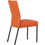 Leren eetkamerstoel Real - Toledo Orange (oranje) - Poten, Ophalen of Verzenden, Nieuw, Leer, Industrieel, Modern