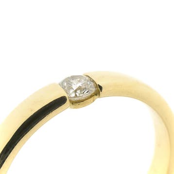 Gouden solitair ring met diamant 0,35 ct., Gebruikt, 20 of groter, Ophalen of Verzenden, Dame of Heer