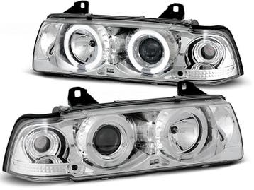 Koplampen BMW E36 Coupe/Cabrio Angel Eyes Chroom, Auto-onderdelen, Ophalen of Verzenden, Nieuw