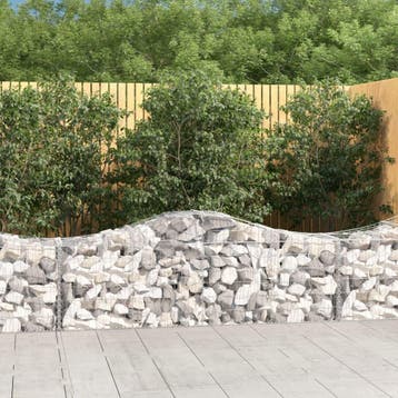 vidaXL Schanskorven 4 st gewelfd 200x50x60/80 cm, 100 cm of meer, Verzenden, Nieuw, Metaal