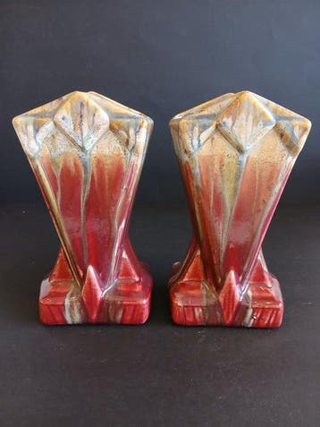 No reserve price! - Bloempot (2) - Keramiek - Faïencerie de, Antiek en Kunst