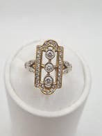 Ring - 18 karaat Geel goud - 0.40ct. tw. Diamant, Sieraden, Tassen en Uiterlijk, Ringen, Nieuw