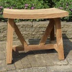 Set van 4 Stool voetenbank teak, Ophalen of Verzenden, Nieuw, Teakhout