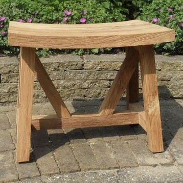 Set van 4 Stool voetenbank teak, Tuin en Terras, Tuinsets en Loungesets, Ophalen of Verzenden, Nieuw, Teakhout