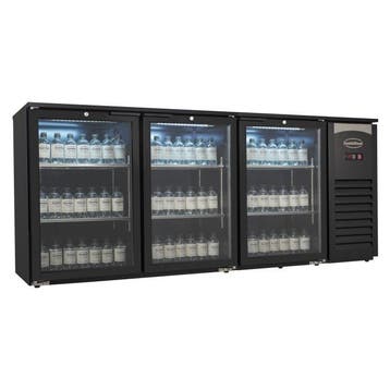 Barkoeler - 3 Glasdeuren - 470 Liter - Zwart met LED-verl..., Verzenden, Nieuw in verpakking