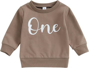 Eerste verjaardag sweater One bruin, Kinderen en Baby's, Nieuw, Sweet-One, Jongetje, Truitje of Vestje