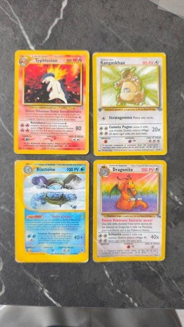 Pokémon - 4 Card - Typhlosion, Blastoise, Kangaskhan,, Nieuw