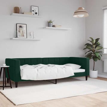 Sofa Bed Donkergroen - B-keuze - 35% Goedkoper, Eenpersoons, Ophalen of Verzenden, Zo goed als nieuw, 80 cm