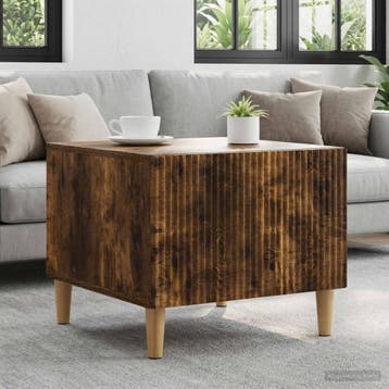vidaXL Salontafel met lade Gerookt eiken 49 x 50 x 40 cm, Huis en Inrichting, Verzenden, Nieuw, Overige houtsoorten, 50 tot 100 cm