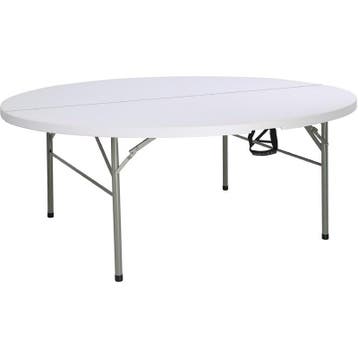 Inklapbare Buffettafel | Kunststof/Staal | Wit Blad | Grijs, Verzenden, Nieuw in verpakking