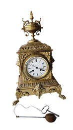 Klok - Antiek Brons, Messing - 1850-1900