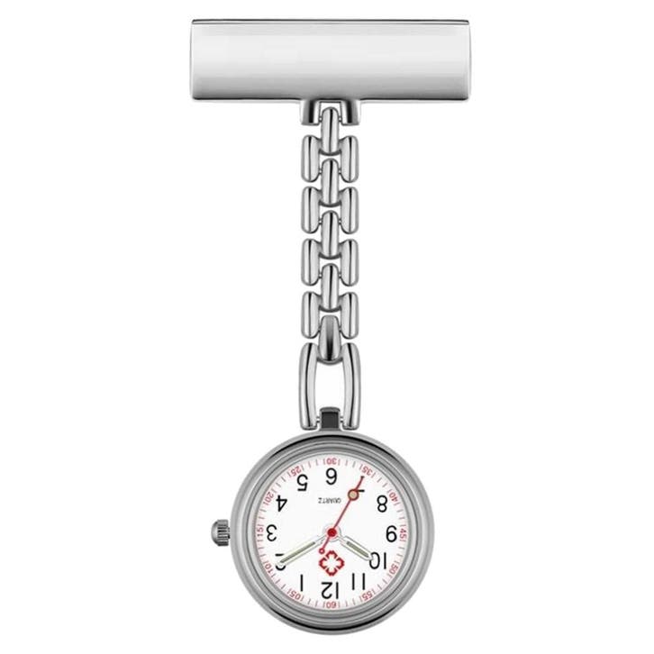 Fako - Verpleegstershorloge - Metaal DLX - Zilverkleurig, Sieraden, Tassen en Uiterlijk, Horloges | Dames, Verzenden